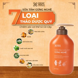 Sữa tắm hữu cơ gừng nghệ Cỏ Cây Hoa Lá giúp thư giản, sáng da, ngăn ngừa mụn trên da 500gr