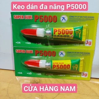 Keo dán SUPER GLUE P5000 3g (sử dụng cho da, gỗ, đá, gốm, mica, giầy dép), keo dán đa năng 1/2 tuýp