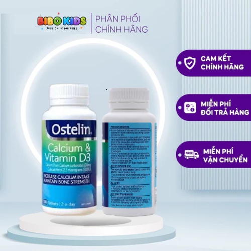 Canxi cho bà bầu, Ostelin Calcium & Vitamin D3, 130 viên của Úc