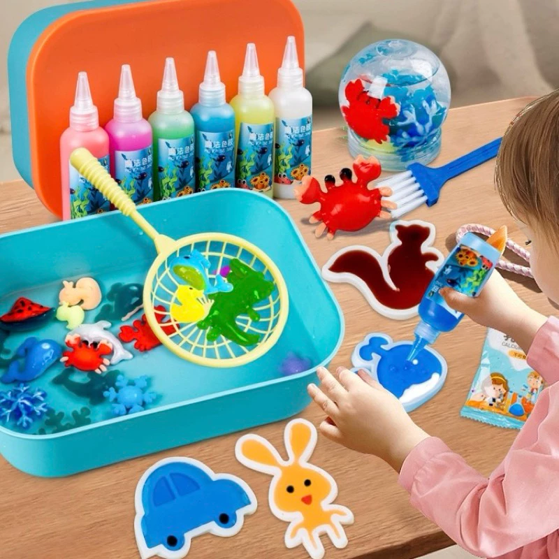 Bộ đồ chơi Diy tạo hình nước 3d, nước ma thuật tạo hình từ khuôn cho bé sáng tạo