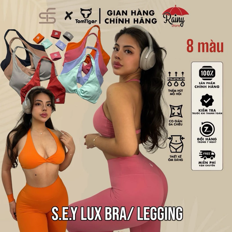 [ MIX SET- THUN CREORA] SEY LUX Tách Lẻ BRA/ QUẦN DÀI Tập gym, yoga, pilates cao cấp - Rainy Store