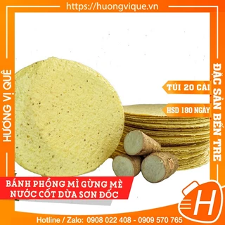 Bánh Phồng Mì Gừng Mè Nước Cốt Dừa Sơn Đốc - Túi 20 Cái - Đặc Sản Bến Tre