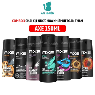 Combo 3 chai xịt khử mùi toàn thân nam AXE 150ml hàng nhập khẩu