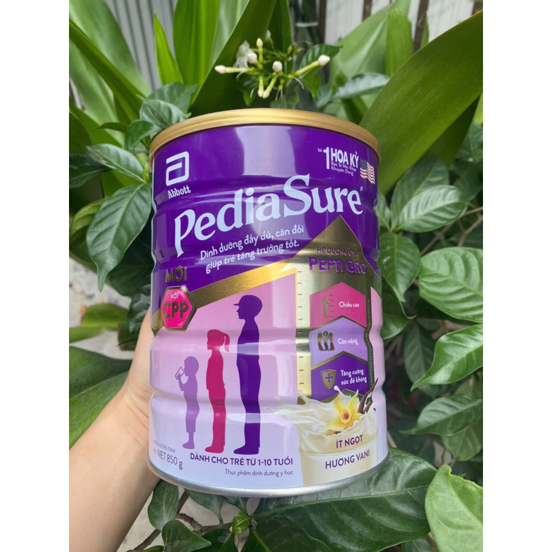 Sữa Bột PediaSure 850g Hương Vani Ít Ngọt Date 2025