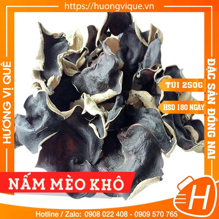 Nấm Mèo Khô - Túi Ép Chân Không 250g