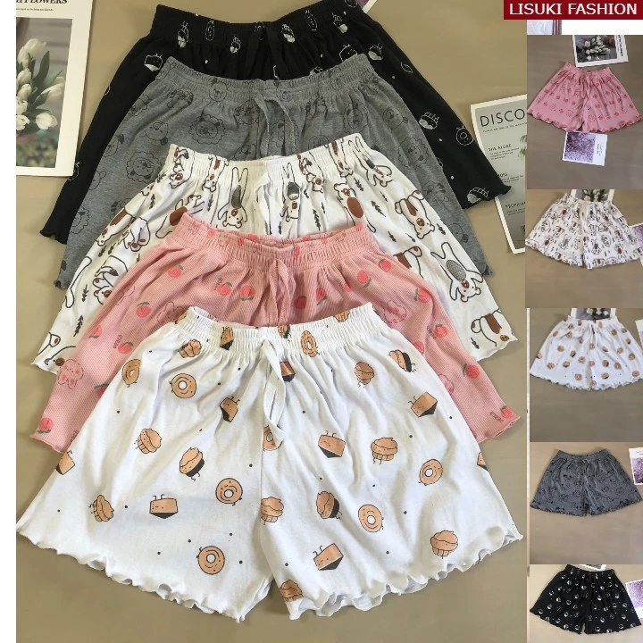 Quần đùi nữ  chất cotton họa tiết hoạt hình cute dễ thương ,cạp chun co giãn  thoáng mát,QUẦN SHORT NỮ