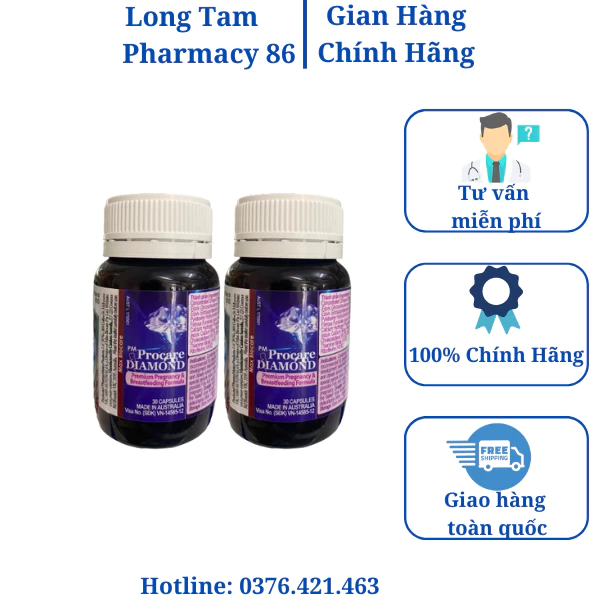 PM Procare Diamond - Vitamin Tổng Hợp Cho Phụ Nữ Có Thai Và Cho Con Bú (Hộp 30 Viên)