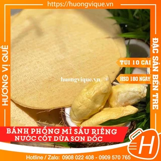 Bánh Phồng Mì Sầu Riêng Nước Cốt Dừa Sơn Đốc Bến Tre - Túi 10 Cái - Đặc Sản Bến Tre