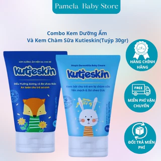 Combo Kem Chàm Sữa Và Kem Dưỡng Ẩm Kutieskin Cho Em Bé Sơ Sinh Không Chứa Parben và Corticoid