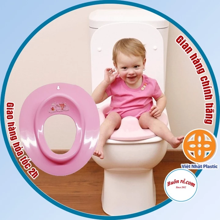 Bệ thu nhỏ bồn cầu cho bé nhựa Việt Nhật, bệ xí thu nhỏ bồn cầu giúp bé ngồi an toàn thoải mái (MS: 5439)