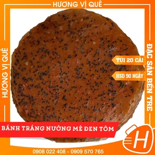 Bánh Tráng Nướng Mè Đen Tôm Nước Cốt Dừa Bến Tre - Túi 20 Cái - Đặc Sản Bến Tre