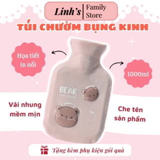 Túi Chườm Bụng Kinh, Túi Chườm Nóng Lạnh Đa Năng Giảm Đau Bụng Kinh Tặng Bạn Gái, Tháo Rời Và Giặt Được 1000ml