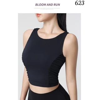 Áo croptop nhún 623 thời trang nữ tập gym, yoga, aerobic, zumba, thể thao 2Tsport