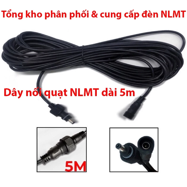 Dây nối nguồn DC dài 5M cho quạt năng lượng mặt trời, Solar fan, Lõi đơn, D1061