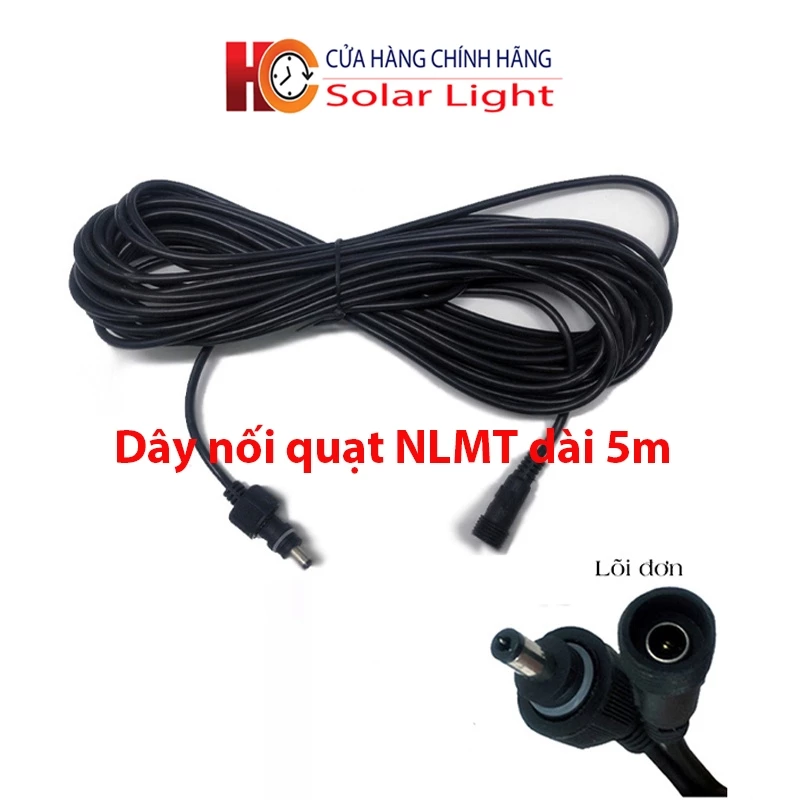 Dây nối nguồn DC dài 5M cho quạt năng lượng mặt trời, Solar fan, Lõi đơn, D1061
