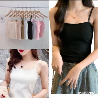 Áo Croptop 2 Dây  Nữ chất cotton thoáng mát kiểu dáng ôm body bra tiện lợi thể thao cá tính Ulzzang 🌸-KHÔNG CÓ LÓT NGỰC