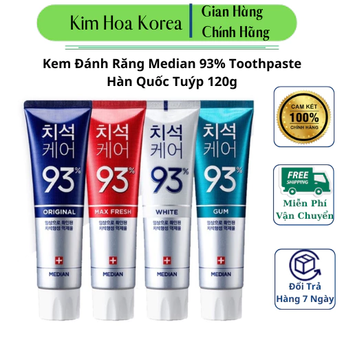 [Mẫu Mới] Kem Đánh Răng Median 93% Toothpaste Hàn Quốc 120g
