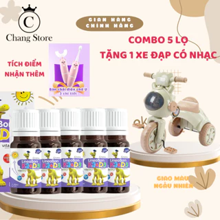 [TẶNG XE ĐẠP CÓ NHẠC] Combo 5 lọ LineaBon D3K2 Vitamin D3K2 tinh khiết hỗ trợ hấp thu canxi dạng nhỏ giọt tiện lợi 10ml