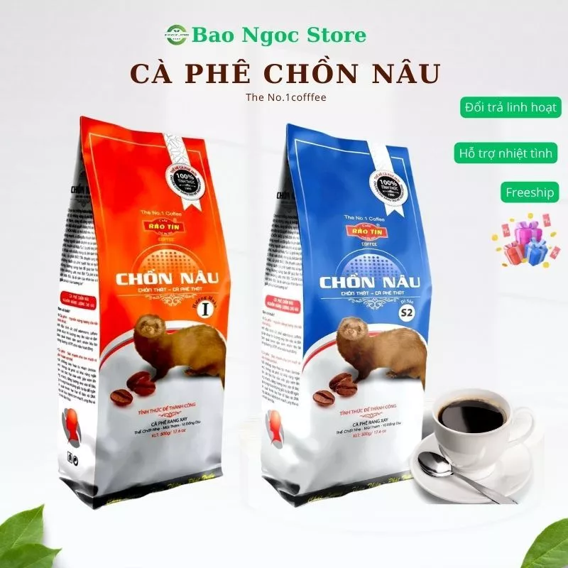 Cà phê chồn nâu Di sản S2 và Moka I combo 2 gói mỗi gói (500)coffee Bảo Tín , thể chất nhẹ , vị đắng dịu dùng pha phin