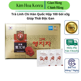 Trà Linh Chi Hàn Quốc Hộp 100 Gói Giúp Thải Độc Gan, Đẹp Da Chống Lão Hoá, Tăng Cường Hệ Miễn Dịch