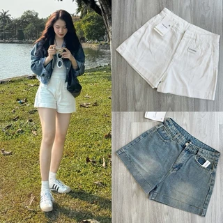 Quần sooc đùi  jeans mềm nữ to gấu lưng cao basic Jun Store 7451 P11K16