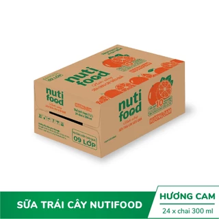 Thùng 24 Chai 300mL Nước uống Sữa Trái Cây Siêu Quả Hương Cam/ Dâu - NUTIFOOD - YOOSOOO