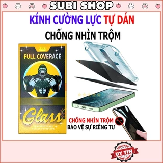 [Đóng Hộp] Kính Cường Lực Chống Nhìn Trộm KINGKOONGG Kèm Khung Tự Dán Có Đóng Hộp, Tặng kèm giấy lau xịn