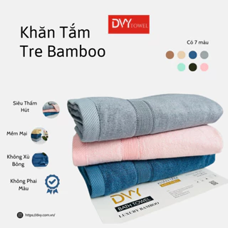 Khăn Tắm Tre Bamboo 60x120cm, 50x100cm Dày Dặn Mềm Mại Siêu Thấm Hút Không Phai Màu Không Xù Bông