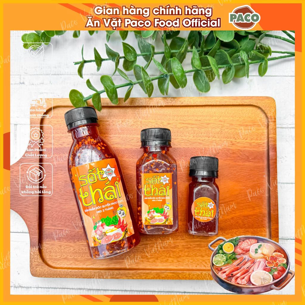 [MỚI] SỐT THÁI PACO FOOD dùng để trộn gỏi thái chấm bánh tráng ăn cùng cơm cháy ngon tiện lợi chai 50ml/100ml