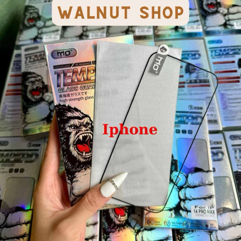 Kính cường lực kingkong MO chống tĩnh điện độ cứng 9H full mã iphone từ ip6 - ip15 promax