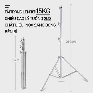 Chân đèn inox 280cm chắc chắn hàng loại 1 không lo móp ống