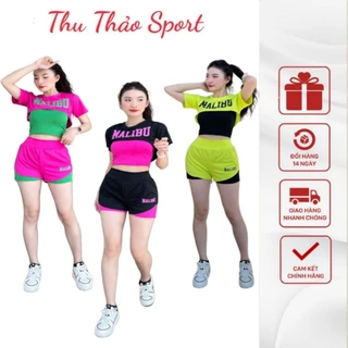 Bộ tập gym,yoga,aerobic, thể thao nữ, áo cộc tay quần 2 lớp,chất thun cao cấp co dãn 4 chiều thoáng mát.