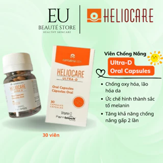 Viên Uống Chống Nắng Heliocare Oral/ Ultra D/ D plus chống nắng nội sinh hỗ trợ bảo vệ, chống lão hoá da 30/60 viên