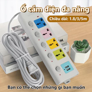 Ổ CẮM ĐIỆN USB ĐA NĂNG CAO CẤP CHỐNG GIẬT CÓ CHỐT AN TOÀN, 2 CỔNG CẮM USB TIỆN DỤNG