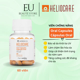 Viên Uống Chống Nắng Heliocare D-Plus, Oral Capsules  - Chống Nắng, Ngăn Ngừa Lão Hoá 30/60 viên