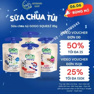 Sữa chua túi GOGO SQUEEZ 85g cho bé từ 6m+ date t11-12/2024