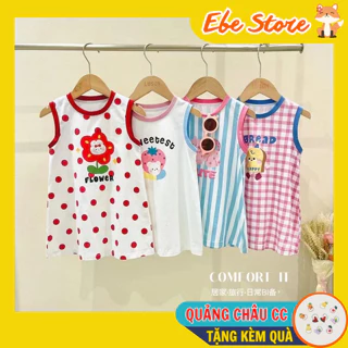 Váy bé gái, Váy Mùa Hè Chất Liệu Cotton Họa Tiết Hình Dễ Thương Cho Bé Gái Từ 10-20kg, Ebestore