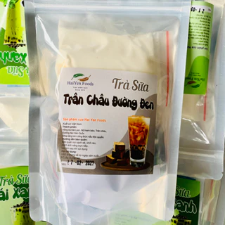 Set trà sữa tự pha 7-8 ly trân châu đường đen, thái xanh, socola, kem trứng - gói lớn 350g