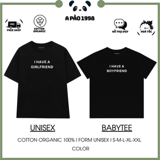 [ÁO COUPLE] Áo Thun Đôi Form Rộng Unisex, Babytee. Áo Cặp My I HAVE A GIRLFRIEND 100% Cotton. 250GSM