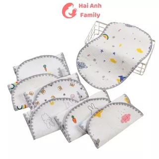 Gối xô sơ sinh cotton 10 lớp mềm mại thấm hút mồ hôi cho trẻ sơ sinh