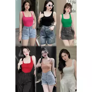 Áo thun slimfit FMSTYLE nữ 2 dây bảng to thun co giãn mát mẻ  24031700