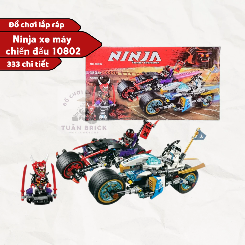 (Tặng 1 mini ngẫu nhiên) Đồ chơi lắp ráp Ninja chiến xa đối đầu Bela 10802