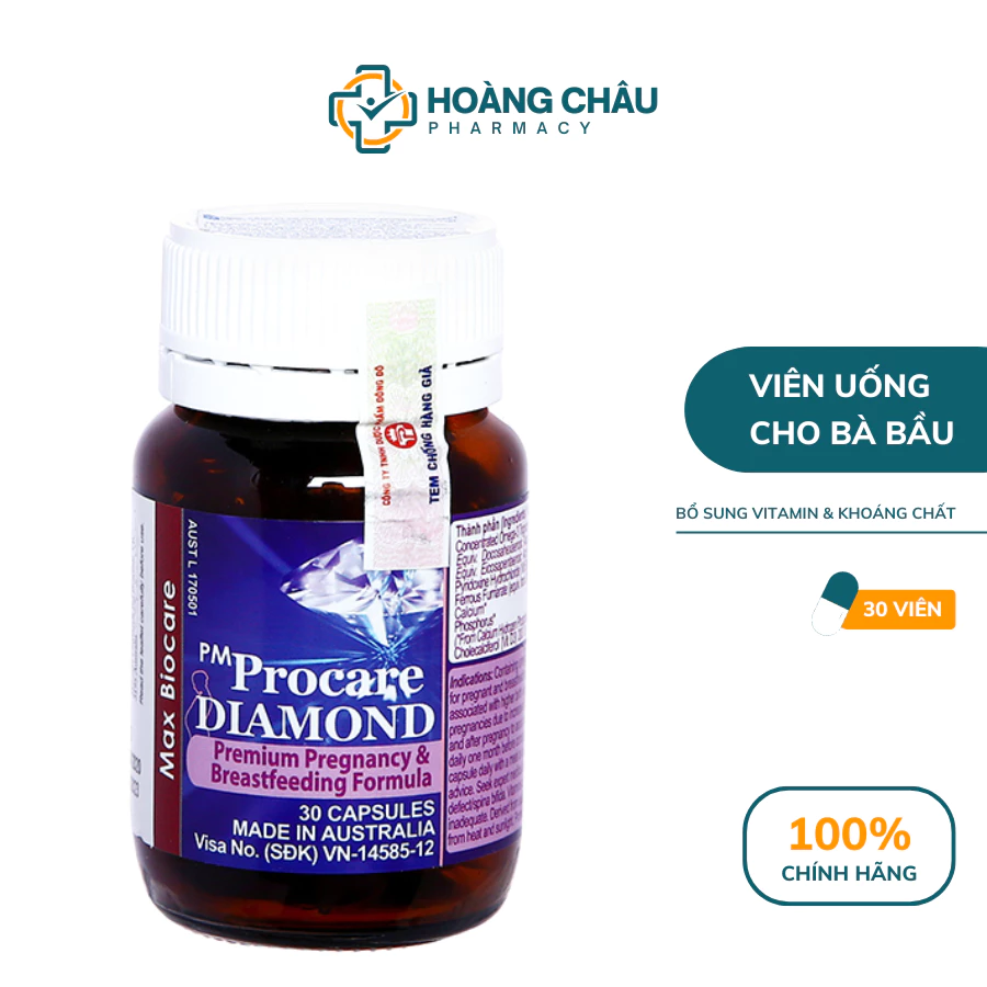 Viên Uống Procare Diamond Catalent - Vitamin Tổng Hợp, Bổ Sung Khoáng Chất Cho Bà Bầu (Hộp 30 viên)