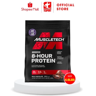 Sữa Tăng Cơ Whey Protein Hấp Thụ Chậm 8 Hours Protein 4.6lbs - Nhiều Hương Vị - Muscletech USA