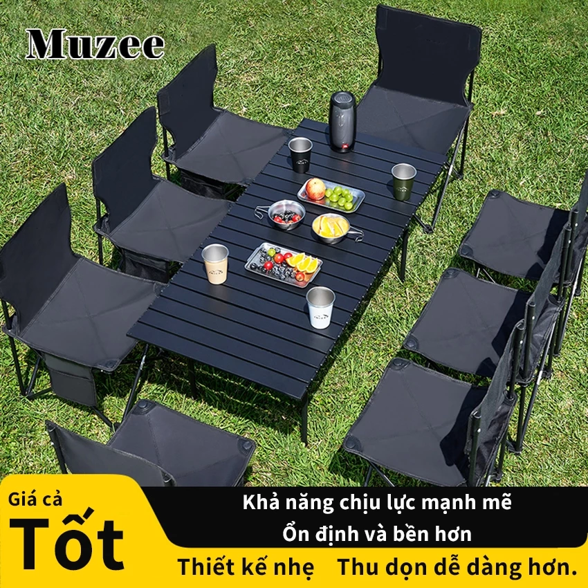 Bộ bàn ghế dã ngoại gấp gọn MUZEE Phù Hợp Mang Đi Du Lịch, Picnic Tiện Lợi Dễ Sử Dụng