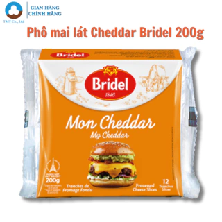 Phô mai lát cheddar Bridel 200g hộp 12 miếng