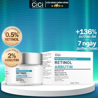 Kem đêm dưỡng trắng da mờ thâm nám The CICI Retinol/Arbutin/Niacinamide/ Night Revitalization Cream 50gr