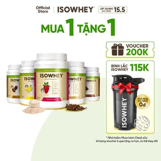 Bột Whey giảm cân cho nữ IsoWhey Complete 4 hương vị, Bữa ăn thay thế hỗ trợ giảm cân, 21 lần dùng, hộp 672g