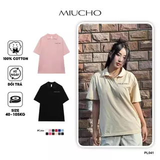 Áo polo nữ form rộng có cổ đẹp chất cotton form unisex PL041 Miucho in name