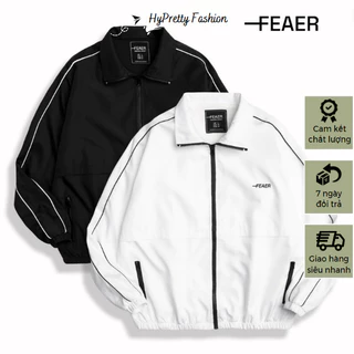 Áo khoác dù FEAER WINDBREAKER phong cách thể thao cổ trụ đường may basic form rộng unisex HYPRETTY01